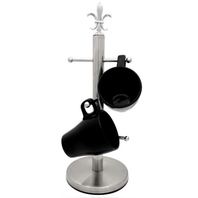 SW180687-STAINLESS STEEL FLEUR DE LIS CUP OR MUG HOLDER
